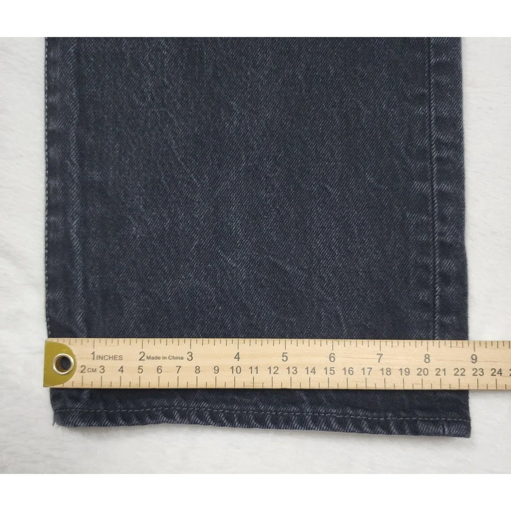 Levis 505 Jeans Mens Size 40x30 Black Regular Fit Straight Pants Button Fly